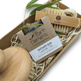 Natural Wooden Bathroom Eco Friendly Gift Box | Vegan Soap, Bamboo Nail Brush & Sustainable Body Brush with Plant Based Bristles-0