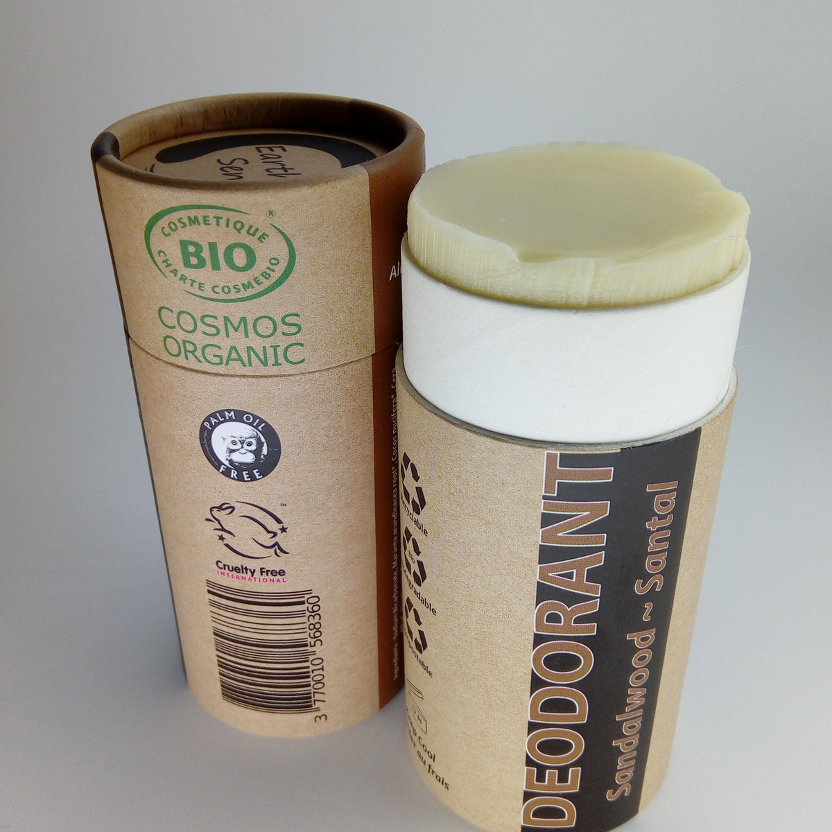 Organic Certified Natural Deodorant - Sandalwood 100ml - 100% recycled paper packaging-1