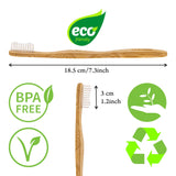 Bamboo Toothbrush Set 4 - Pack - Bamboo Toothbrushes with Medium Bristles for Adults - Eco - Friendly, Biodegradable, Natural Wooden Toothbrushes - Leaf & Stone