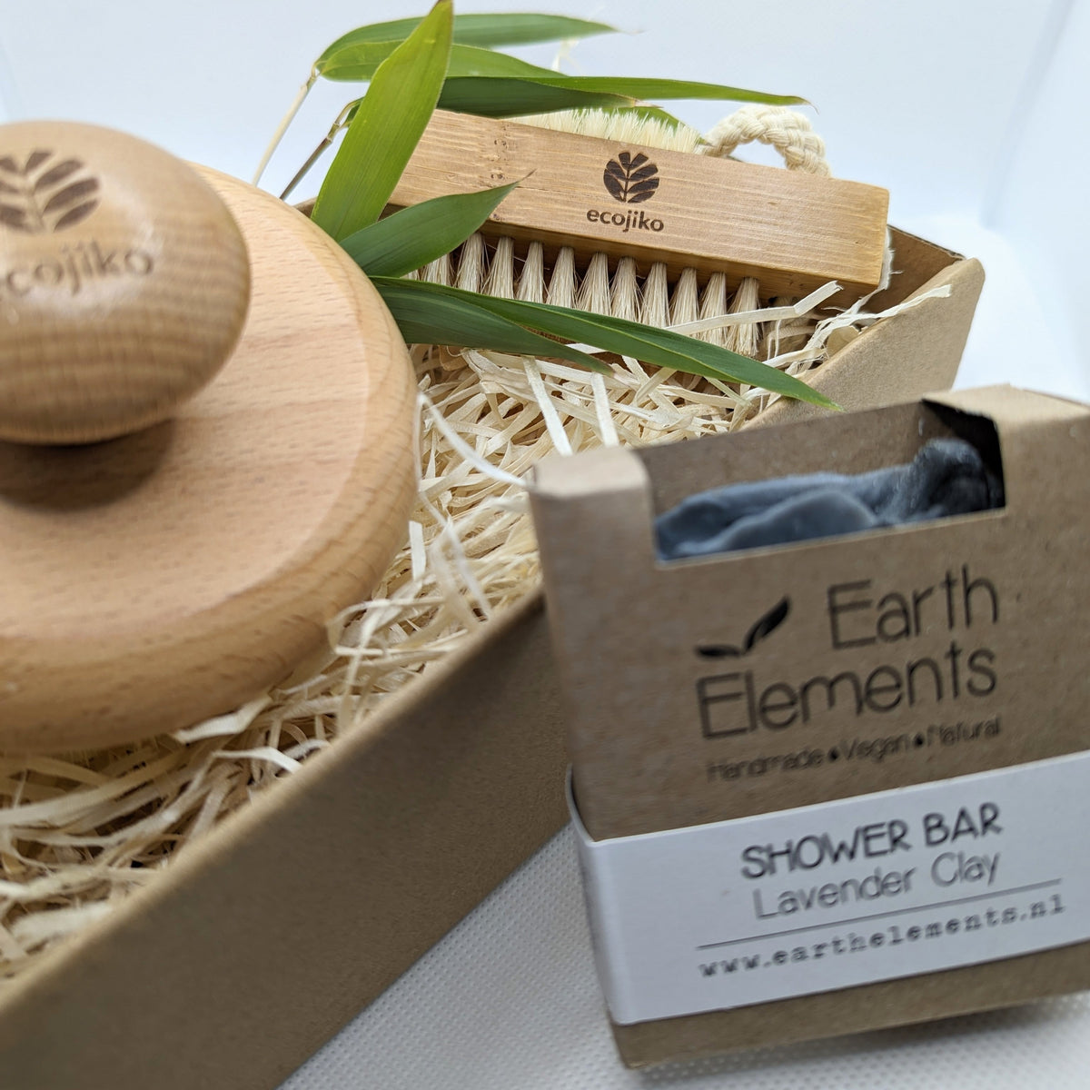 Natural Wooden Bathroom Eco Friendly Gift Box | Vegan Soap, Bamboo Nail Brush & Sustainable Body Brush with Plant Based Bristles-1