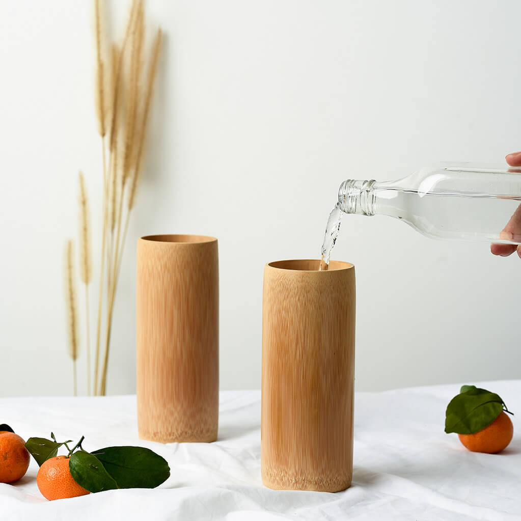 Natural Bamboo Drinking Cups - Leaf & Stone