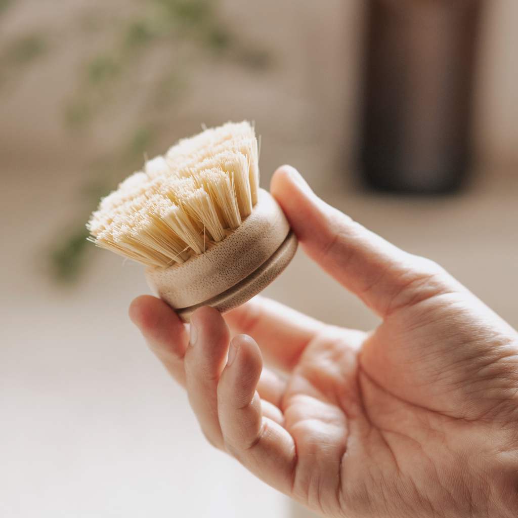 Natural Dish Brushes for Washing Up | Plant Based Kitchen Scrubber Brush (6 Piece Starter Set) - Leaf & Stone