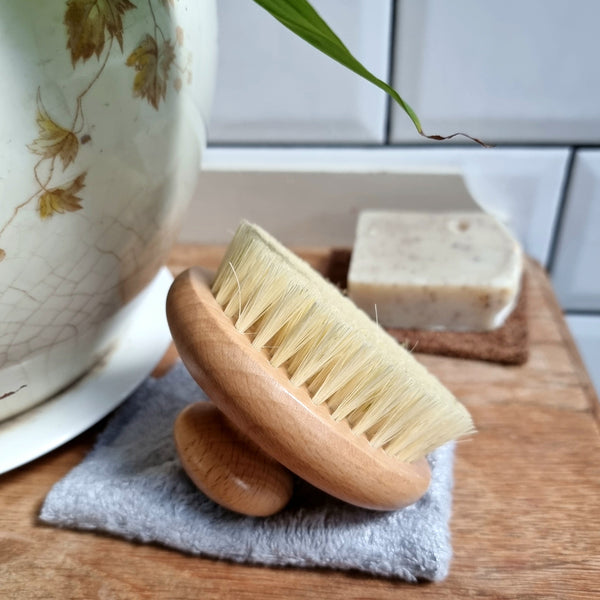 Natural Wooden Bathroom Eco Friendly Gift Box | Vegan Soap, Bamboo Nail Brush & Sustainable Body Brush with Plant Based Bristles-3